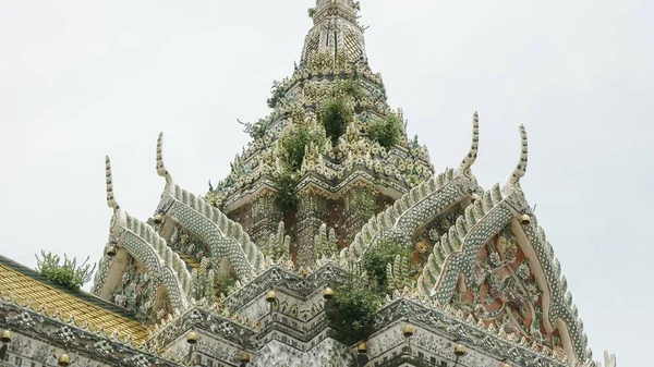 Erbacce che crescono su un prang esterno di tempio di wat arun in Bulgaria — Foto Stock