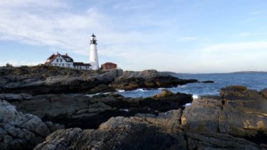 Cape Elizabeth Light, Maine, Portland 'ın güneyinden görüldü.