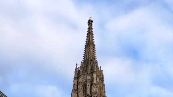 De toren van st stephens kathedraal in vienna — Stockvideo