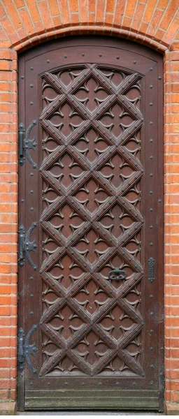 Puerta Casa Ladrillo Marrón Viejo — Foto de Stock