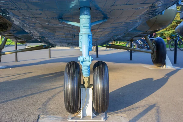 Front landing gear of army plane or helicopter