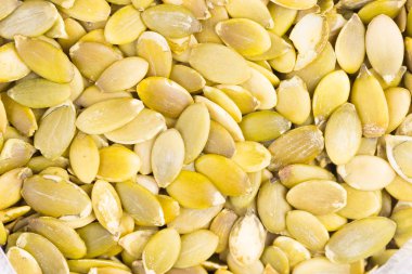 Yeşil kabak tohumlarının makro arkaplan dokusu