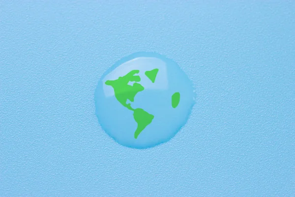 Planeta Terra Uma Gota Água Economizar Conceito Água — Fotografia de Stock