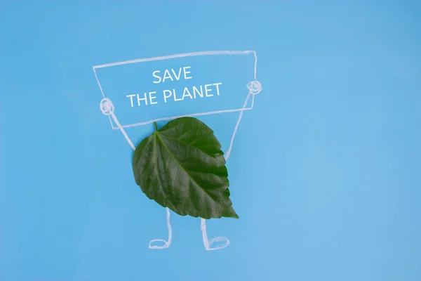 Liść Zielony Znak Gospodarstwa Plakat Koncepcja Ochrony Środowiska — Zdjęcie stockowe