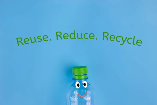 Character Plastic Bottle Poster Recycle Concept — Stock Photo, Image