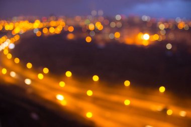 bulanık yol geceleri. yukarıdan görüntülemek