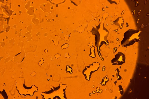 Sarı arka plan üzerinde su damlacıkları. arkadan aydınlatmalı