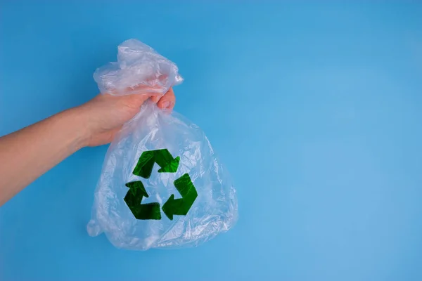 Plastique Recyclé Avec Logo Recyclage Concept Recyclage — Photo