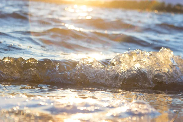 Verschwommenes Bild Von Wellen Warmen Sonnenlicht — Stockfoto
