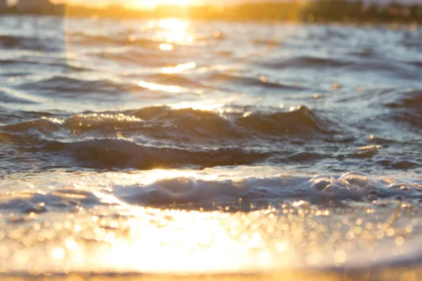 Verschwommenes Bild Von Wellen Warmen Sonnenlicht — Stockfoto