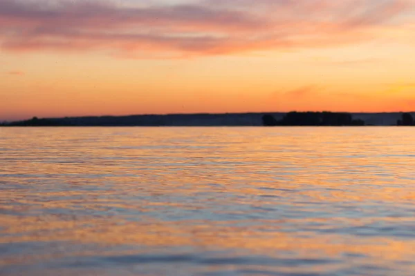 Hermoso Atardecer Sobre Mar Colores Naranja Rosa — Foto de Stock