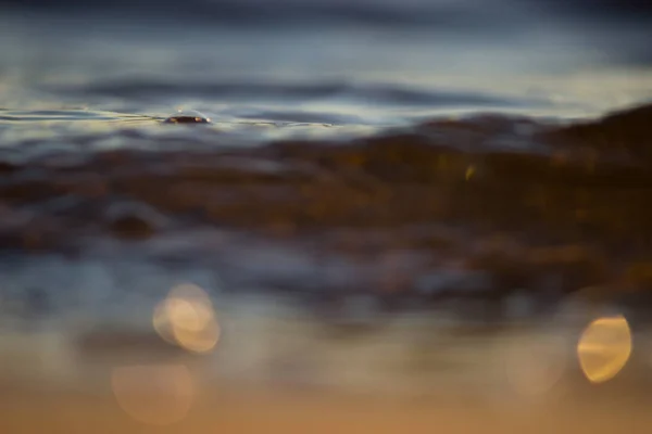 Mar Sol Playa Ondas Borrosas Fondo Bokeh —  Fotos de Stock