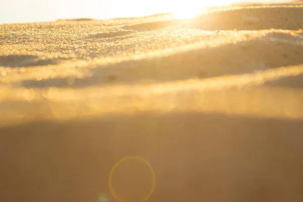 Κοντινό Πλάνο Της Άμμου Μια Έρημο Ζεστό Φως Του Ήλιου — Φωτογραφία Αρχείου