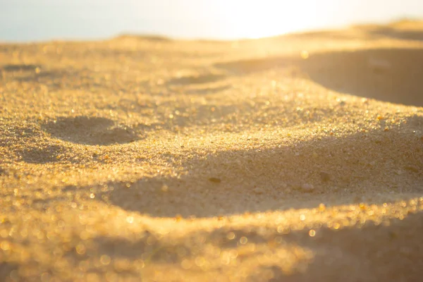 Gros Plan Sable Dans Désert Lumière Soleil Chaude — Photo