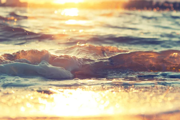 Blur Tropischen Sonnenuntergang Strand Verschwommener Wasserhintergrund — Stockfoto