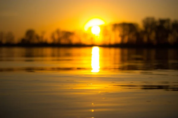 Hermoso Atardecer Sobre Río — Foto de Stock