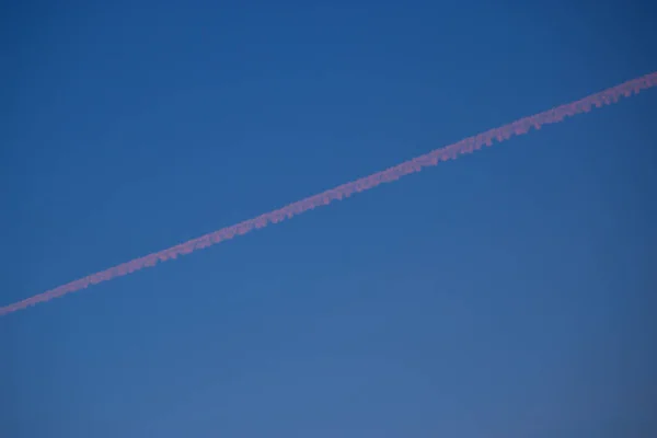 Huella Química Del Combustible Aéreo Cielo Sobre Tailandia —  Fotos de Stock