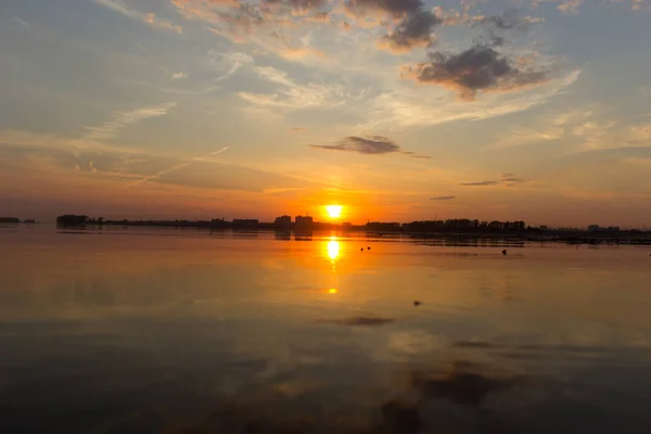 Magnifique Coucher Soleil Sur Mer — Photo