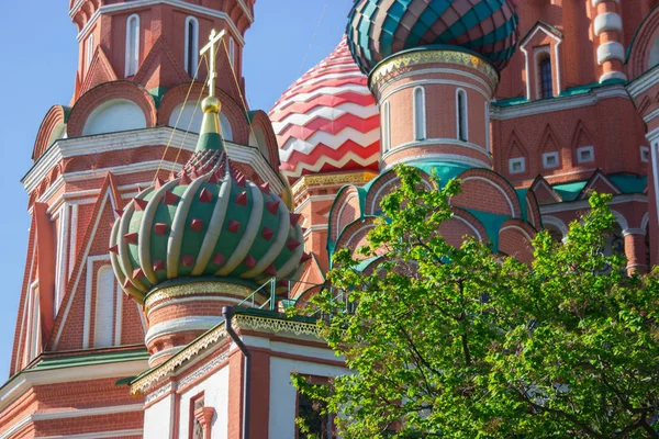 Καθεδρικός Ναός Αγίου Βασιλείου Στην Κόκκινη Πλατεία Της Μόσχας Και — Φωτογραφία Αρχείου