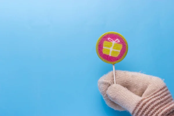 Hand Hand Mit Lollypop — Stockfoto