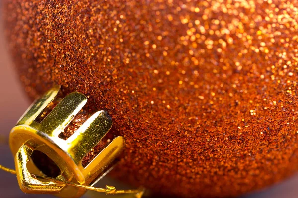 Κόκκινη Πορτοκαλί Sparky Χριστουγεννιάτικη Μπάλα — Φωτογραφία Αρχείου