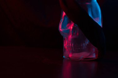 korsan kavramı görüntü. Cam ve gemi kafatasından