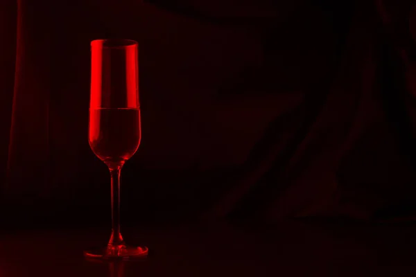 Одна Склянка Червоного Світла Копіювання Простору — стокове фото