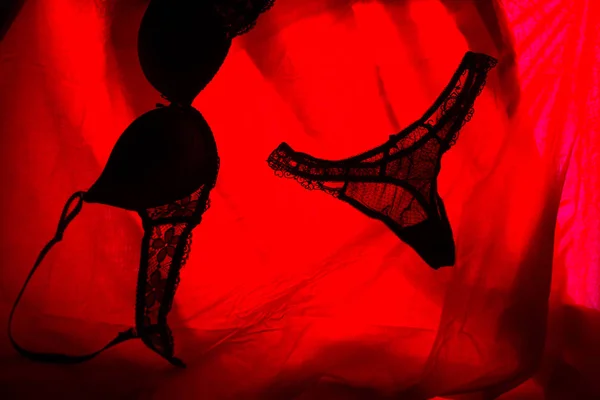 Sexy Woman Underwear Red Light Sex Concept — Stock Photo, Image
