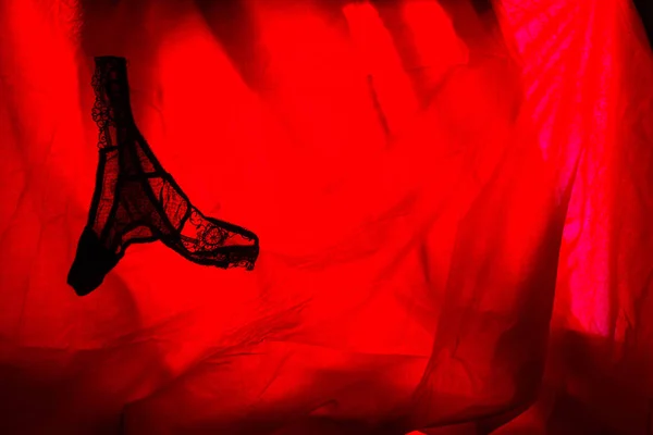 Sexy Sous Vêtements Femme Lumière Rouge Concept Sexe — Photo