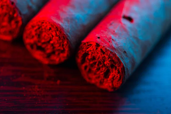 Close Cigars Neon Light — Stock Photo, Image