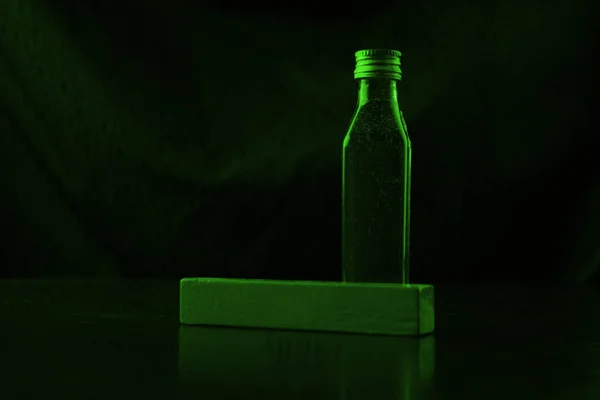 Отруйний Концептуальний Образ Зелений Череп Темному Фоні — стокове фото