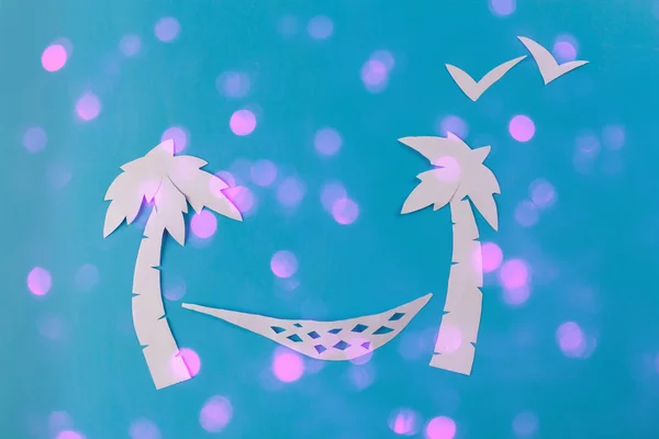 Beach Hammock Hanging Palm Tree Concept Image — Stock Photo, Image