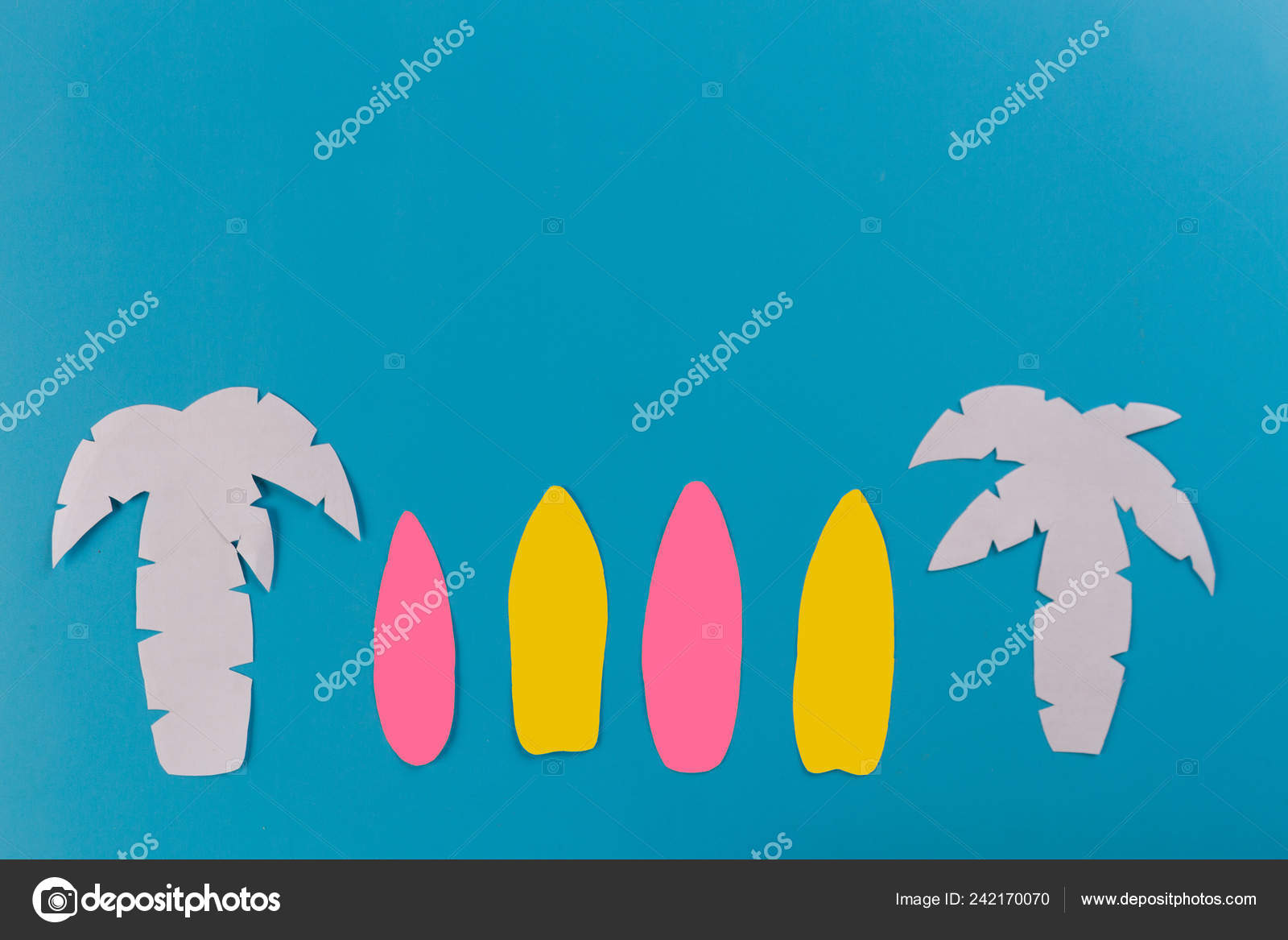 Tips Surf Board Beach Paper Cut Stock Photo C Pox Na Vse