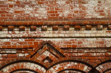 eski kırmızı tuğla bina. dekorasyon detay yakın çekim