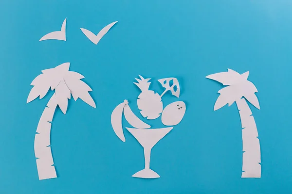 Verse Mojito Drinken Geplaatst Houten Planken Vervagen Tropisch Strand Achtergrond — Stockfoto