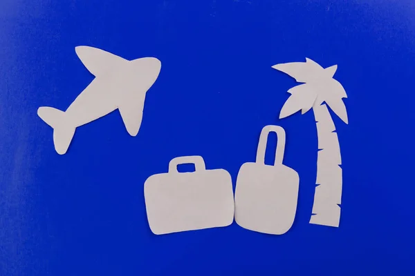 Suitcase Beach Airplane Paper Cut — Stock Photo, Image