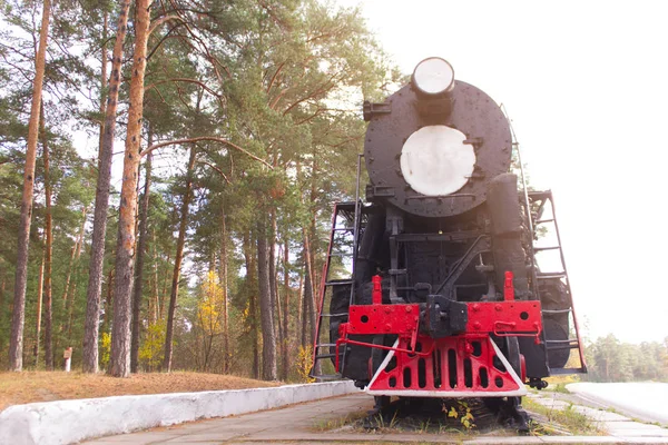 Alter Retro Zug Auf Einer Eisenbahn Getöntes Image — Stockfoto