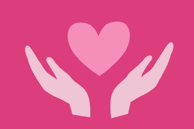 Kadın elleri kırmızı kalp veriyor.