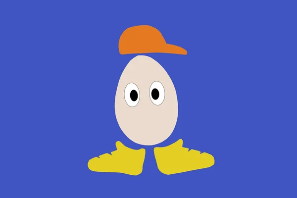 Egg character as a cool rapper — Stock Photo, Image