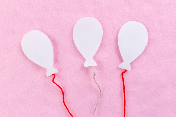 Μπαλόνια σε ροζ φόντο — Φωτογραφία Αρχείου