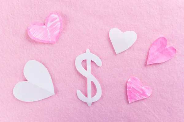 money on pink background