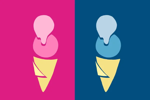 Ilustração de dois gelados — Fotografia de Stock