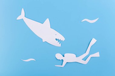 Köpekbalığı saldırısı. Hayat sigortası kavramı.