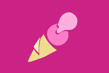 Dondurma parlak çizgi film tarzı.