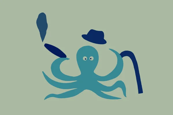 octopus character with a cigar