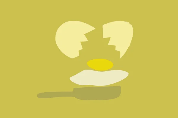 Ouă zdrobite pe tigaie — Fotografie, imagine de stoc