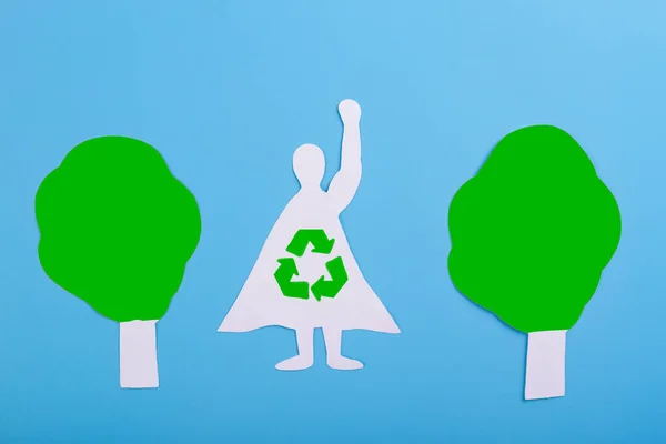 Superhero With Recycling Symbol on Outfit