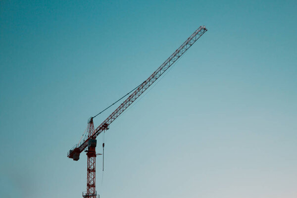 Building construction site with construction cranes