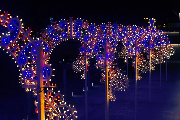 Christmas illumination on downtown street. — Stock Photo, Image