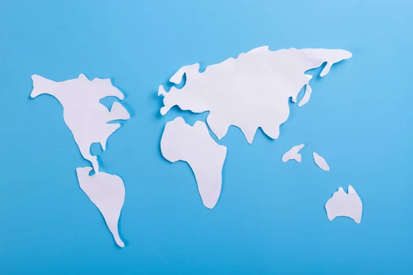 파란 배경의 세계 지도 — 스톡 사진